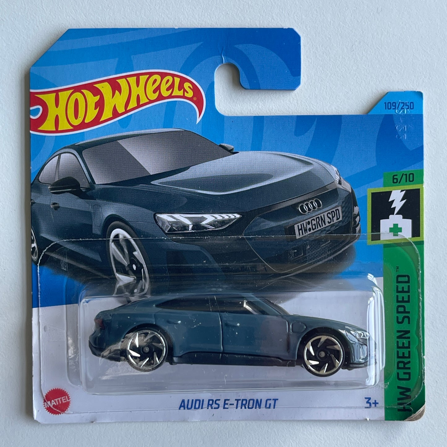 Hot Wheels Audi RS E-Tron GT (Grey) Short Card (Damaged) HW Green Speed 109/250