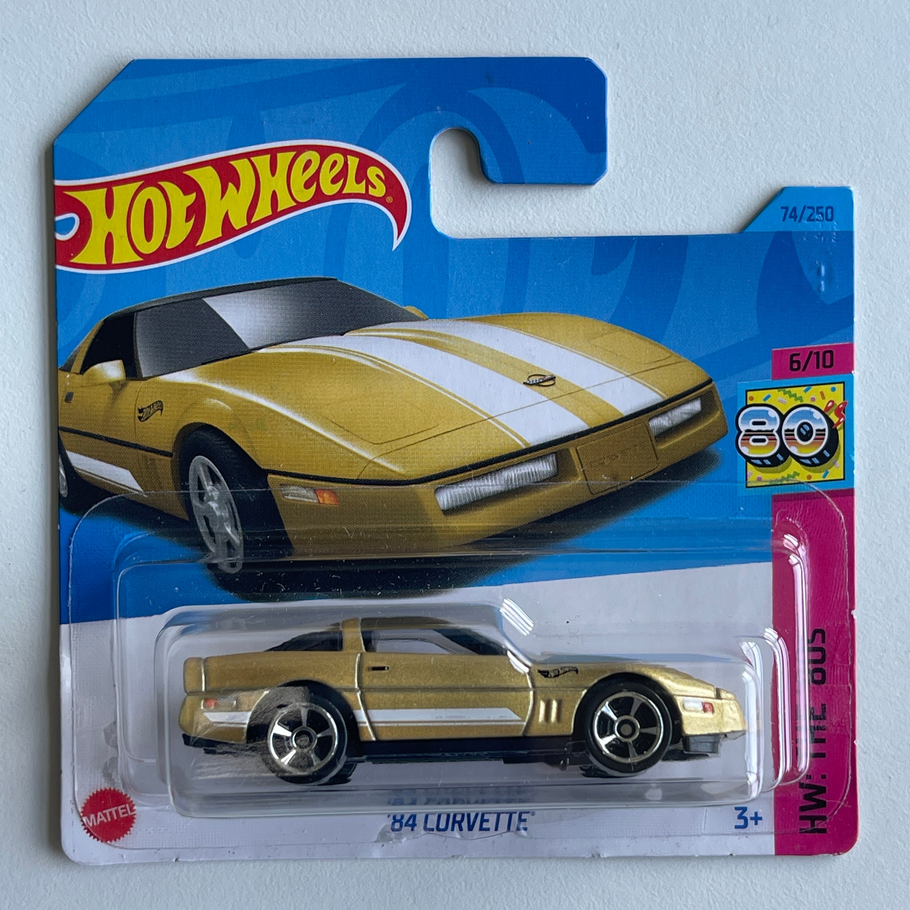 Hot Wheels 84 Corvette Gold Short Card Damaged HW The 80s 74 250 Hobby Cars