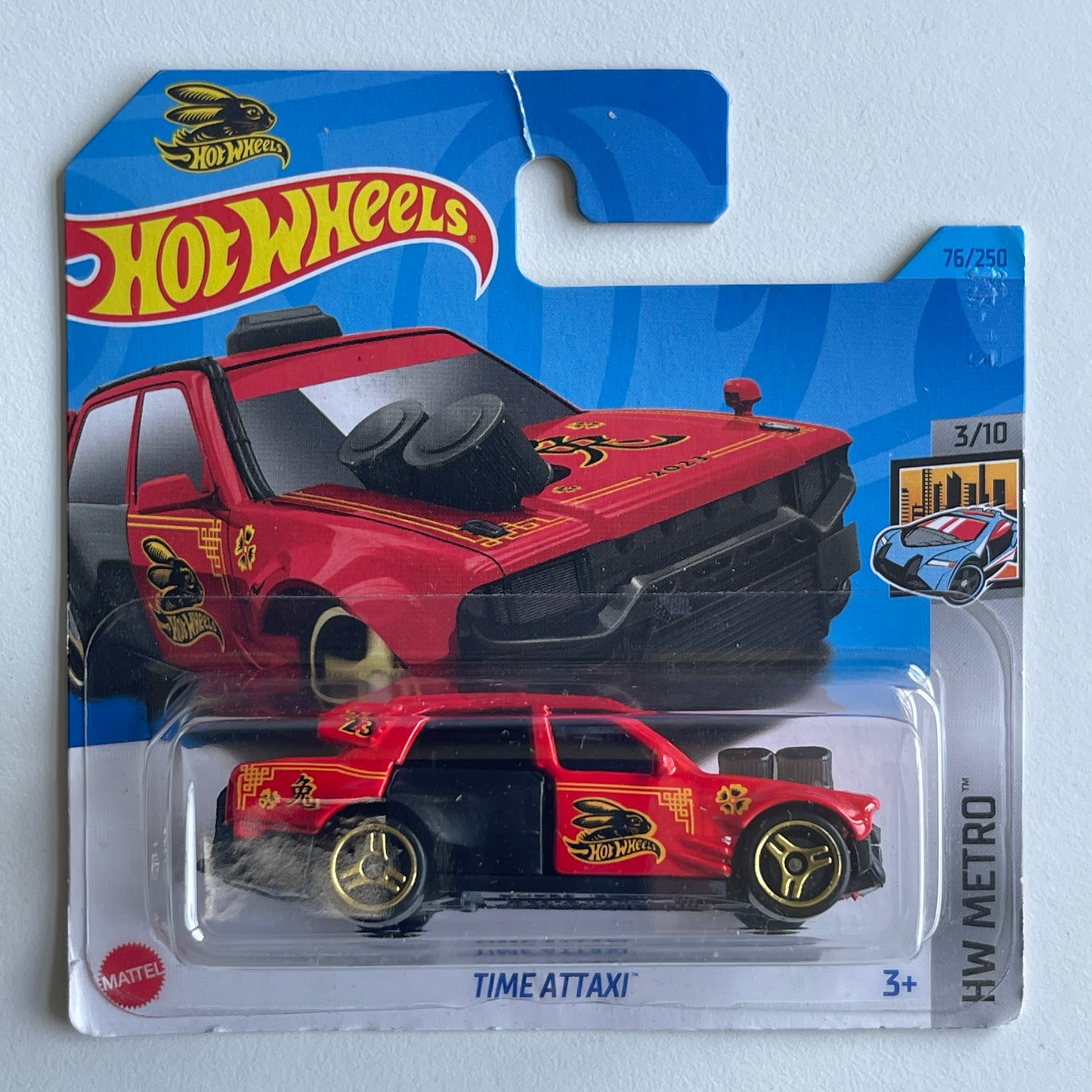 Hot Wheels Time Attaxi (Red) Short Card (Damaged) HW Metro 76/250