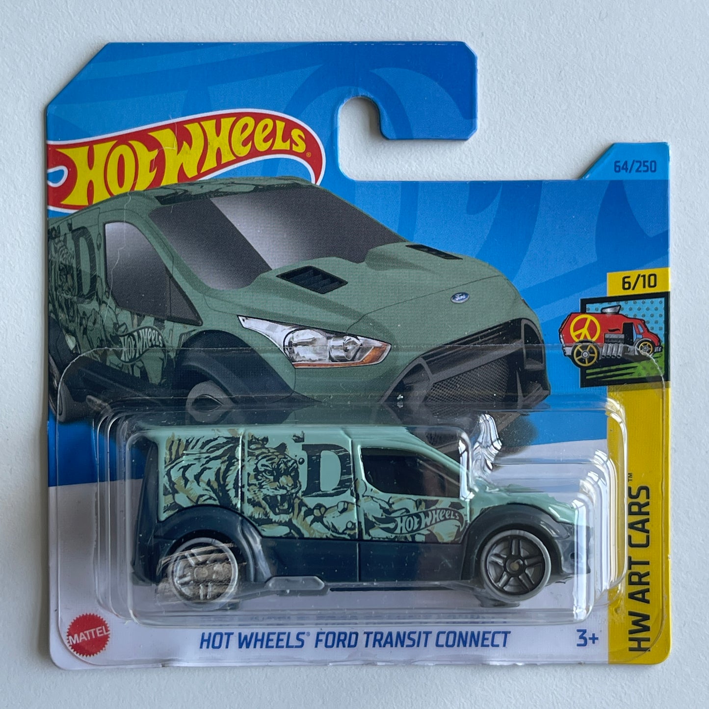 Hot Wheels Ford Transit Connect (Green) Short Card (Damaged) HW Art Cars 64/250