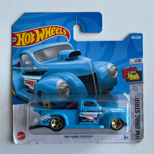 Hot Wheels '40 Ford Pickup (Blue) Short Card (Damaged) HW Drag Strip 181/250