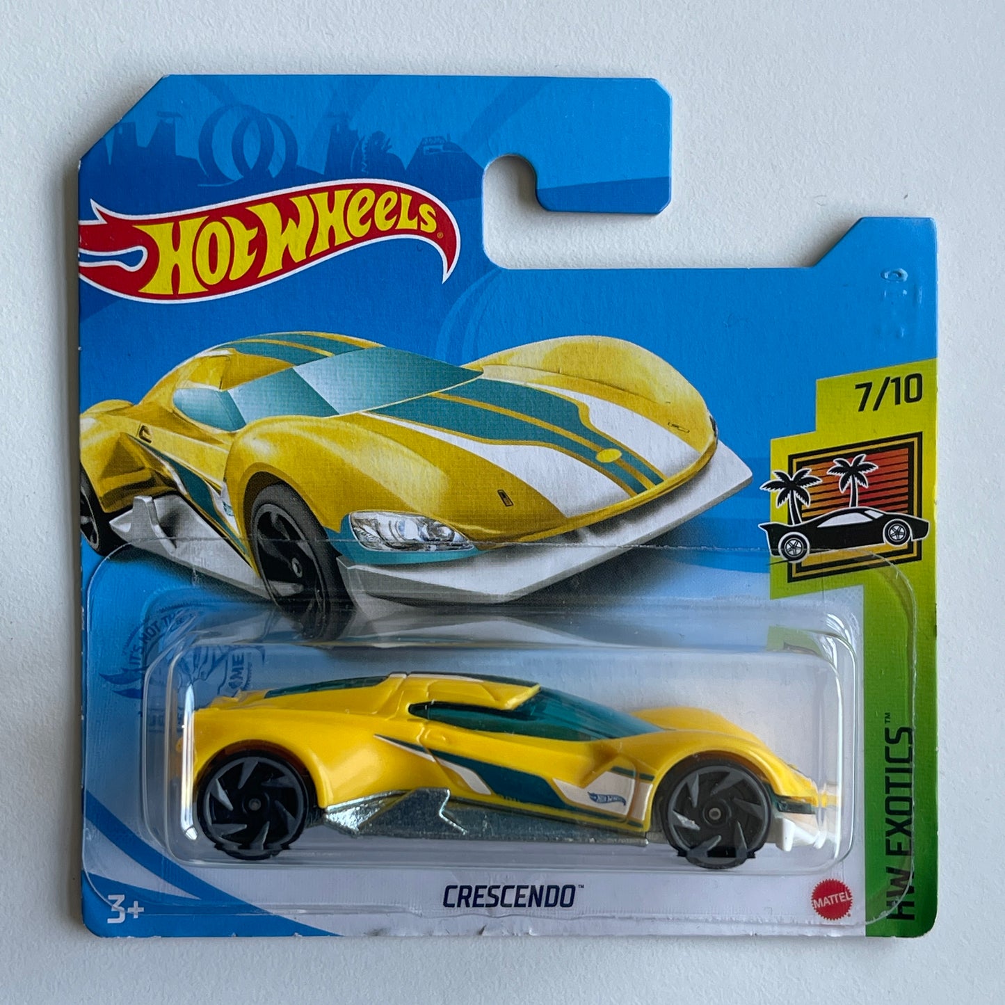 Hot Wheels Crescendo (Yellow) Short Card (Damaged) HW Exotics 234/250