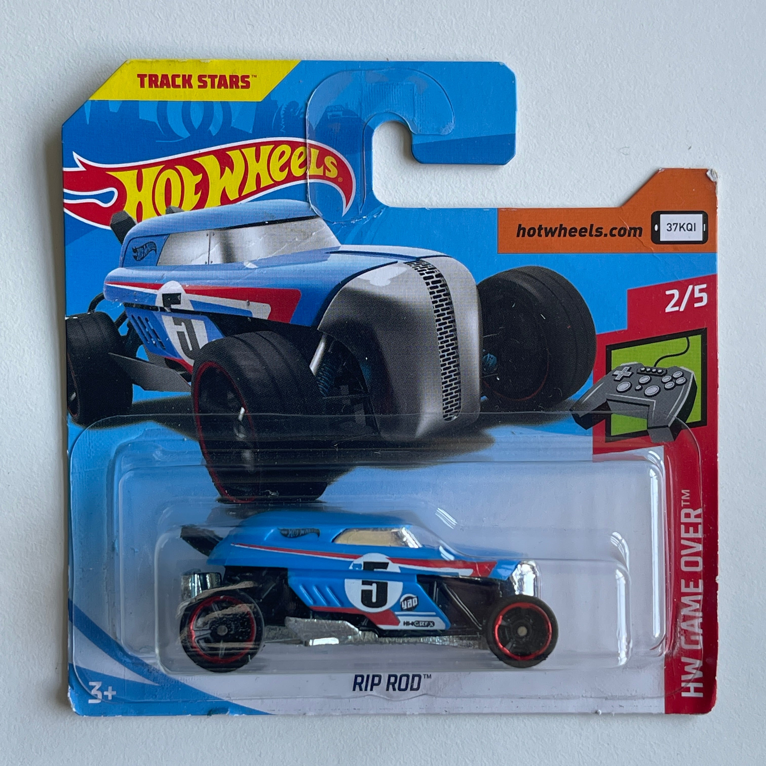 Hot Wheels Rip Rod Blue Short Card Damaged HW Game Over 16 250