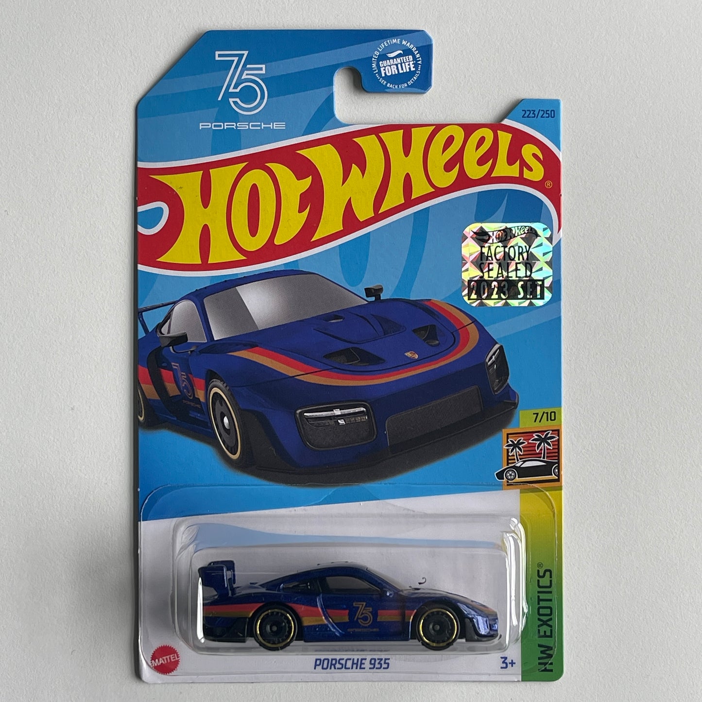 Hot Wheels Porsche 935 (Dark Blue) Long Card (Damaged) Factory Sealed HW Exotics 223/250