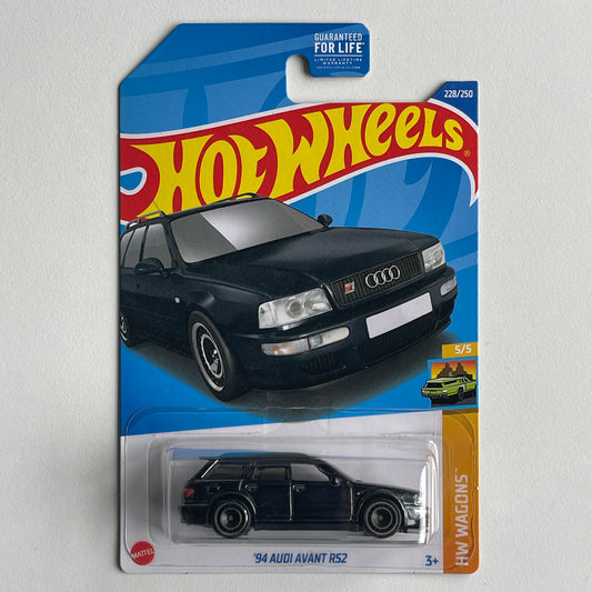 Hot Wheels STH '94 Audi Avant RS2 (Black) Long Card HW Wagons 228/250 Super Treasure Hunt