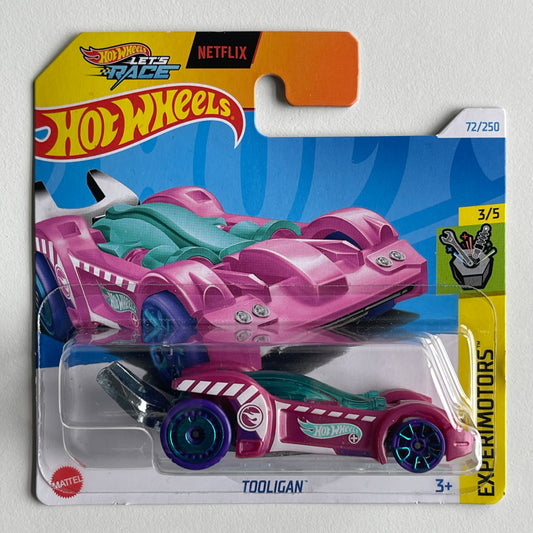 Hot Wheels Netflix Tooligan (Pink) Short Card (Damaged) Experimotors 72/250 Treasure Hunt