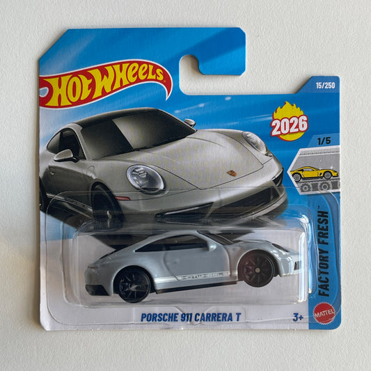 Hot Wheels Porsche 911 Carrera T (Grey) Short Card (Damaged) Factory Fresh 15/250