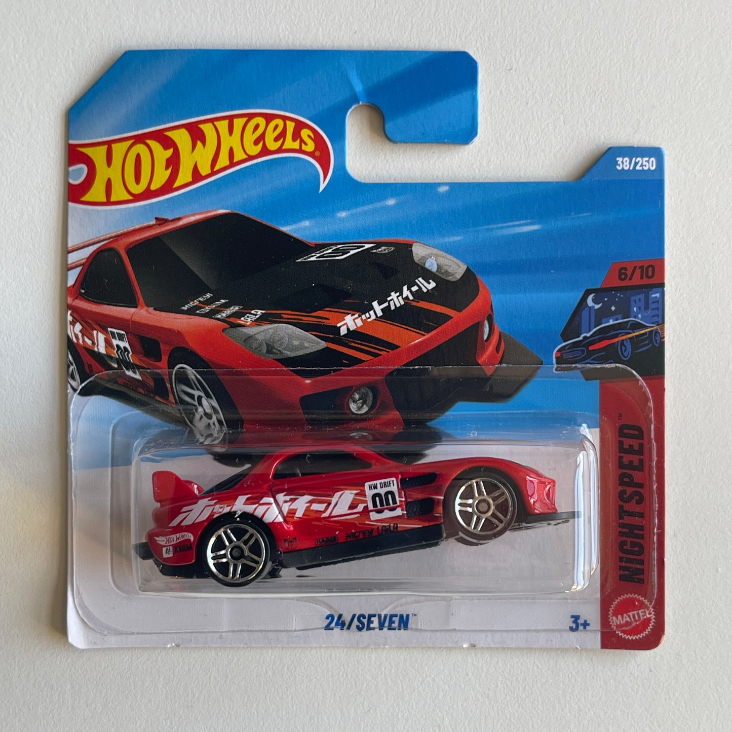 Hot Wheels 24/Seven (Red) Short Card (Damaged) Nightspeed 38/250