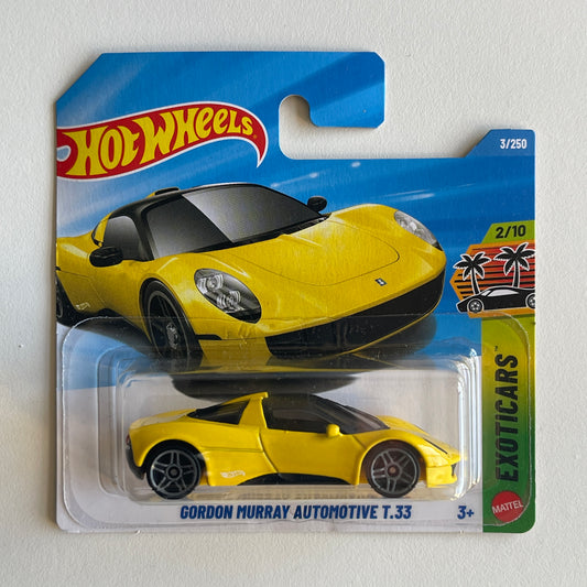 Hot Wheels Gordon Murray Automotive T.33 (Yellow) Short Card Exotics 3/250