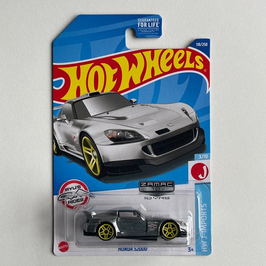 Hot Wheels Zamac Honda S2000 (Silver) Long Card HW J-Imports 118/250