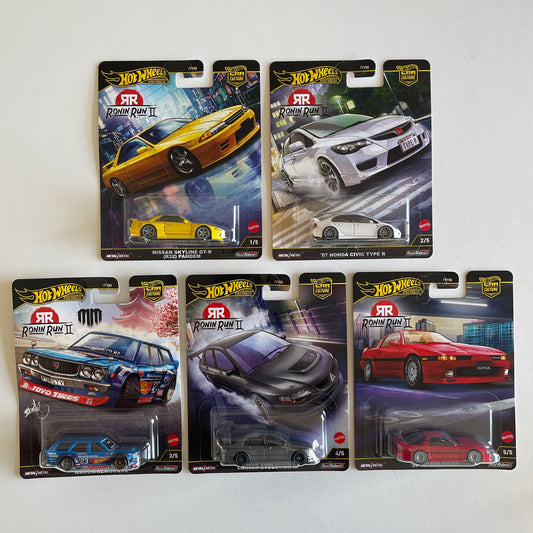 Hot Wheels [2025 Ronin Run 2] Set of 5 Cars
