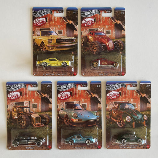 Hot Wheels 2026 Vintage Club Series Set of 5 Cars