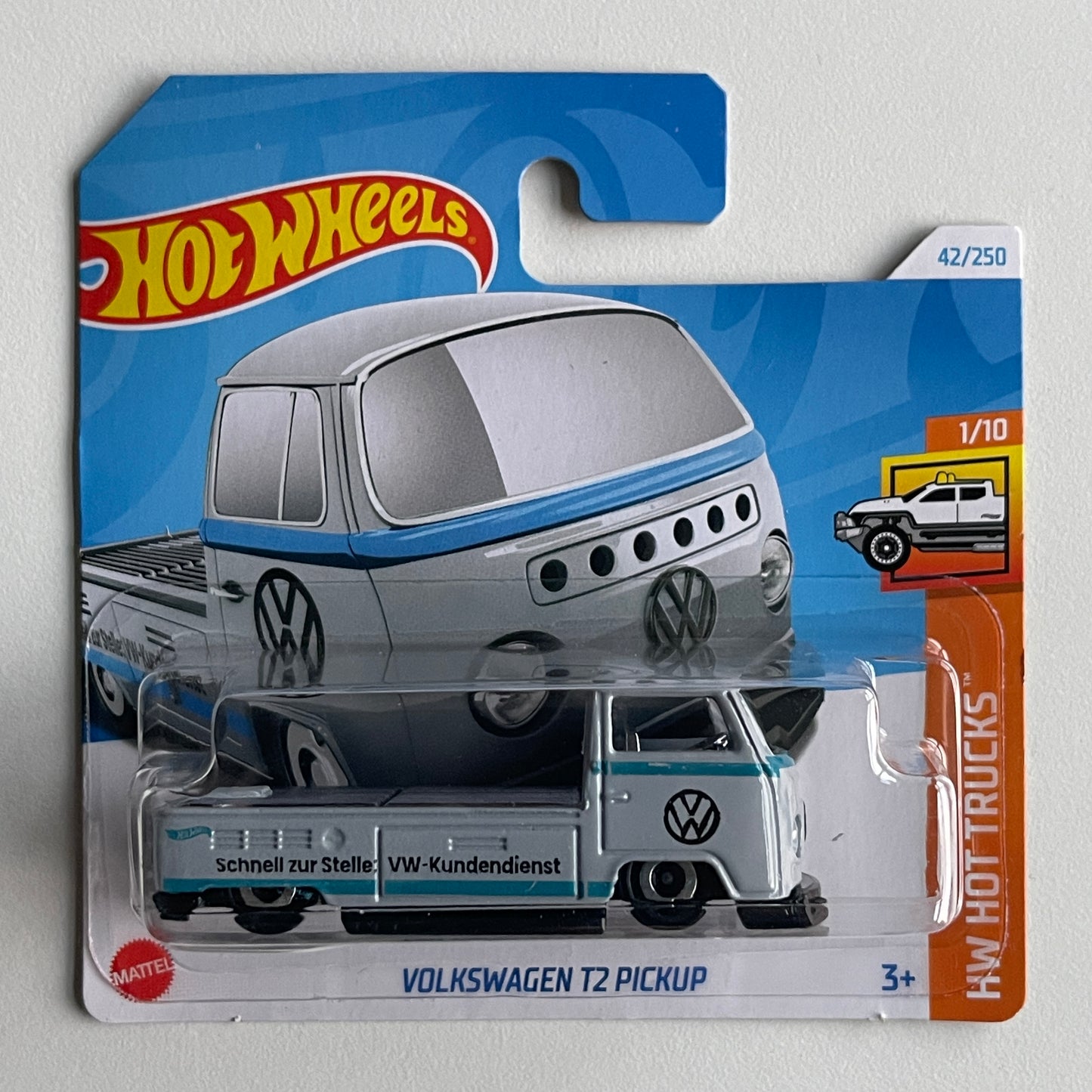 Hot Wheels Volkswagen T2 Pickup (Grey) Short Card HW Hot Trucks 42/250