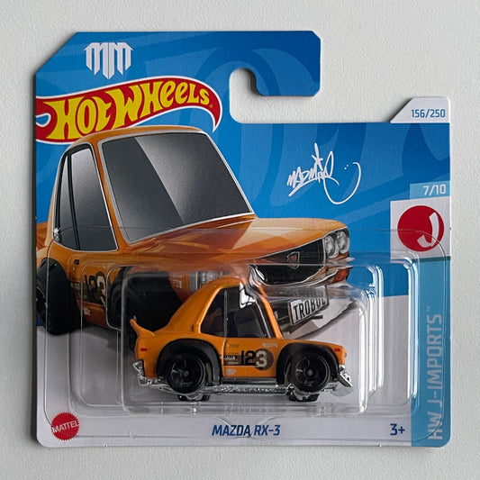 Hot Wheels Tooned Mazda RX-3 (Orange) Short Card HW J-Imports 156/250