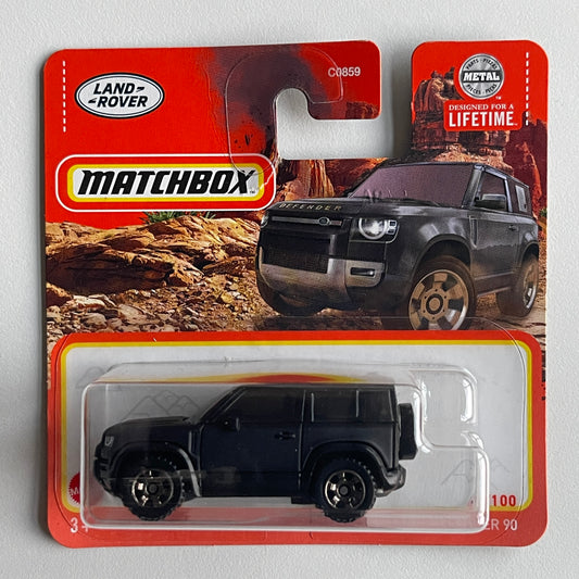 Matchbox 2020 Land Rover Defender 90 (Black) Short Card (Damaged)