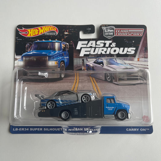 Hot Wheels Team Transport #Special Fast & Furious LB-ER34 Super Silhouette Nissan Skyline