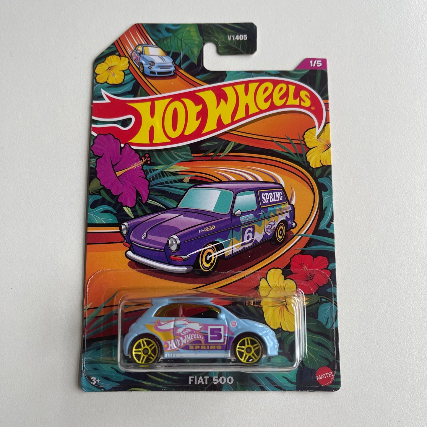 Hot Wheels 2024 Fiat 500 s veľkonočnou jarnou tematikou (poškodený)