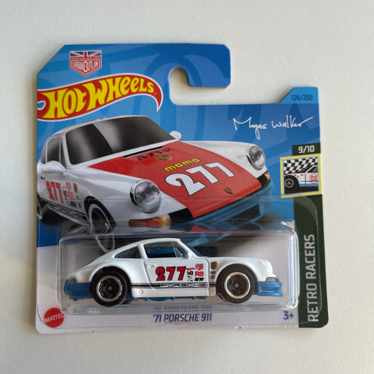 Hot Wheels Magnus Walker '71 Porsche 911 (White) Short Card Retro Racers 126/250