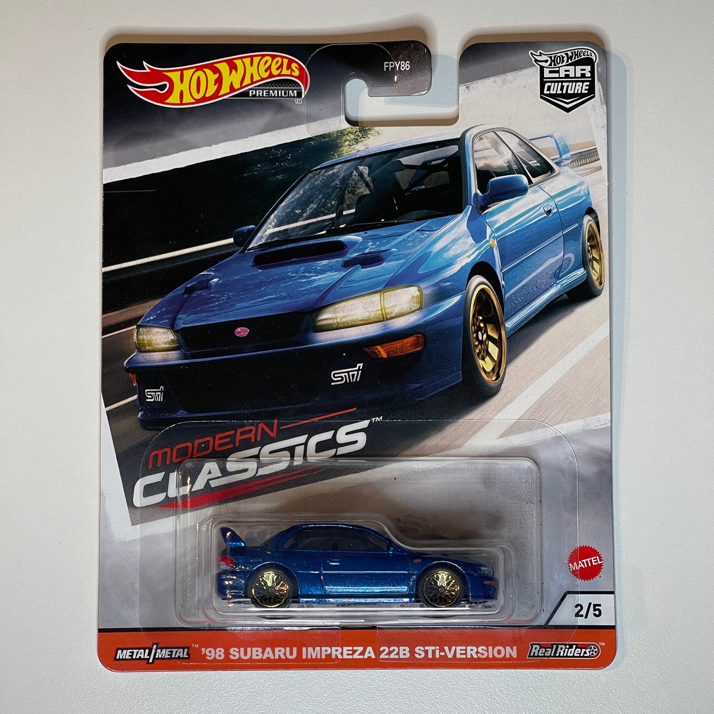 Hot Wheels [moderná klasika 2020] '98 Subaru Impreza 22B STi verzia (poškodenie karty)