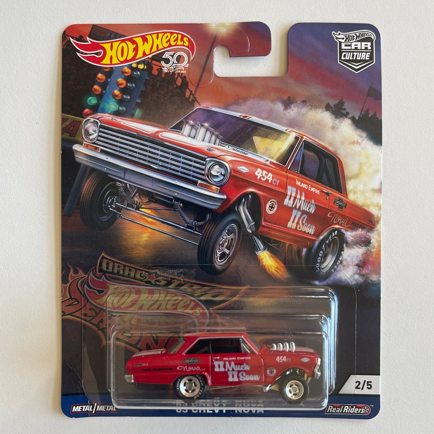 Hot Wheels [2018 Dragstrip Demons] '63 Chevy Nova (Damaged)