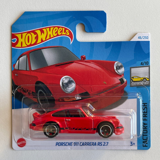 Hot Wheels Porsche 911 Carrera RS 2.7 (Red) Short Card Factory Fresh 46/250