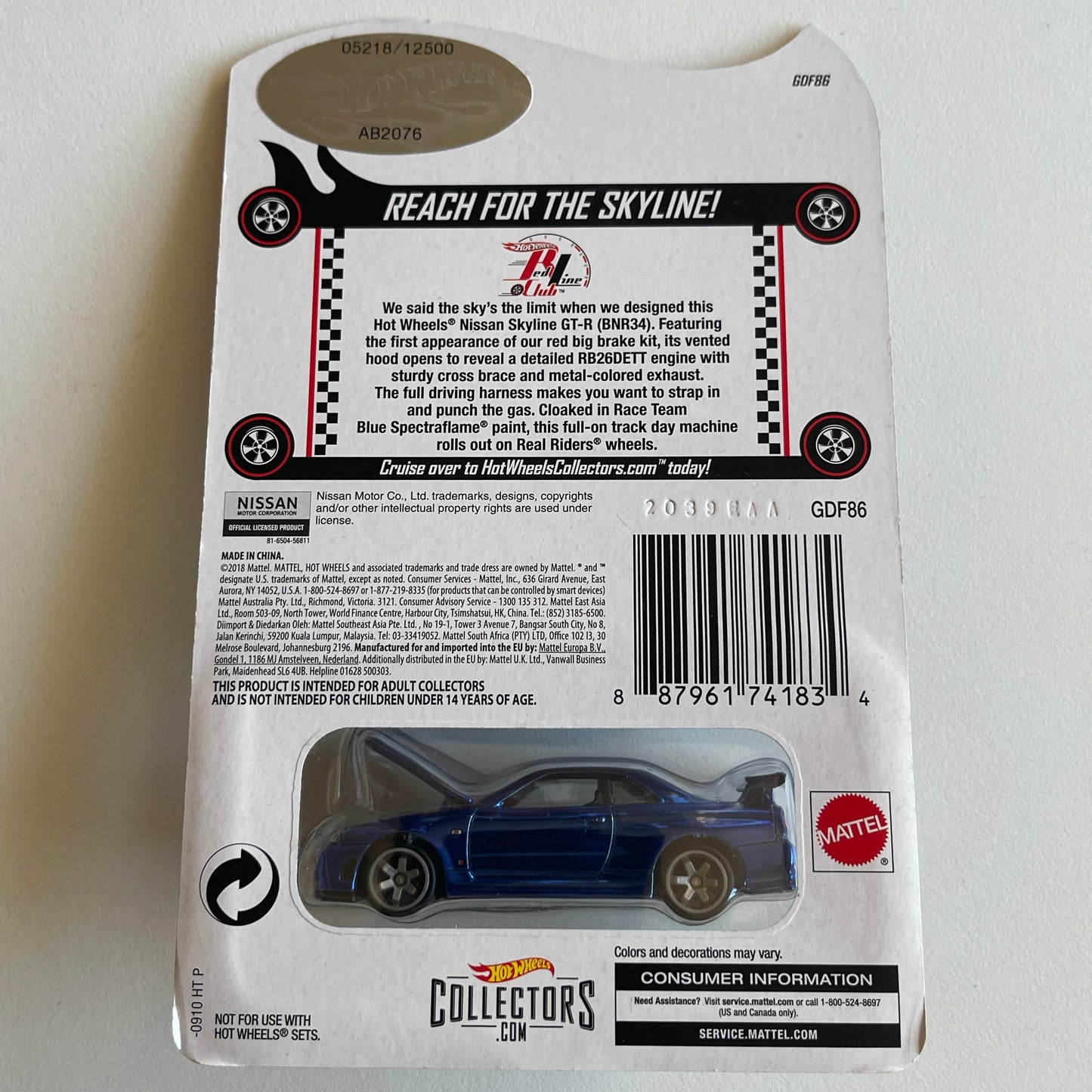 Hot Wheels Collectors 2019 RLC Exclusive Nissan Skyline GTR (BNR34) (Damaged)