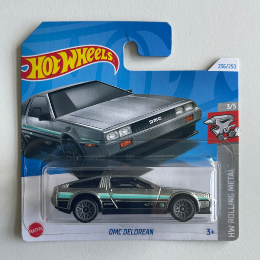 Hot Wheels DMC DeLorean (Zamac) Short Card (Damaged) HW Rolling Metal 236/250