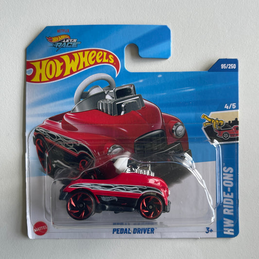 Hot Wheels Pedal Driver (Red) Short Card (Damaged) HW Ride-Ons 95/250 Treasure Hunt