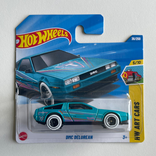 Hot Wheels DMC Delorean (Turquoise) Short Card HW Art Cars 36/250