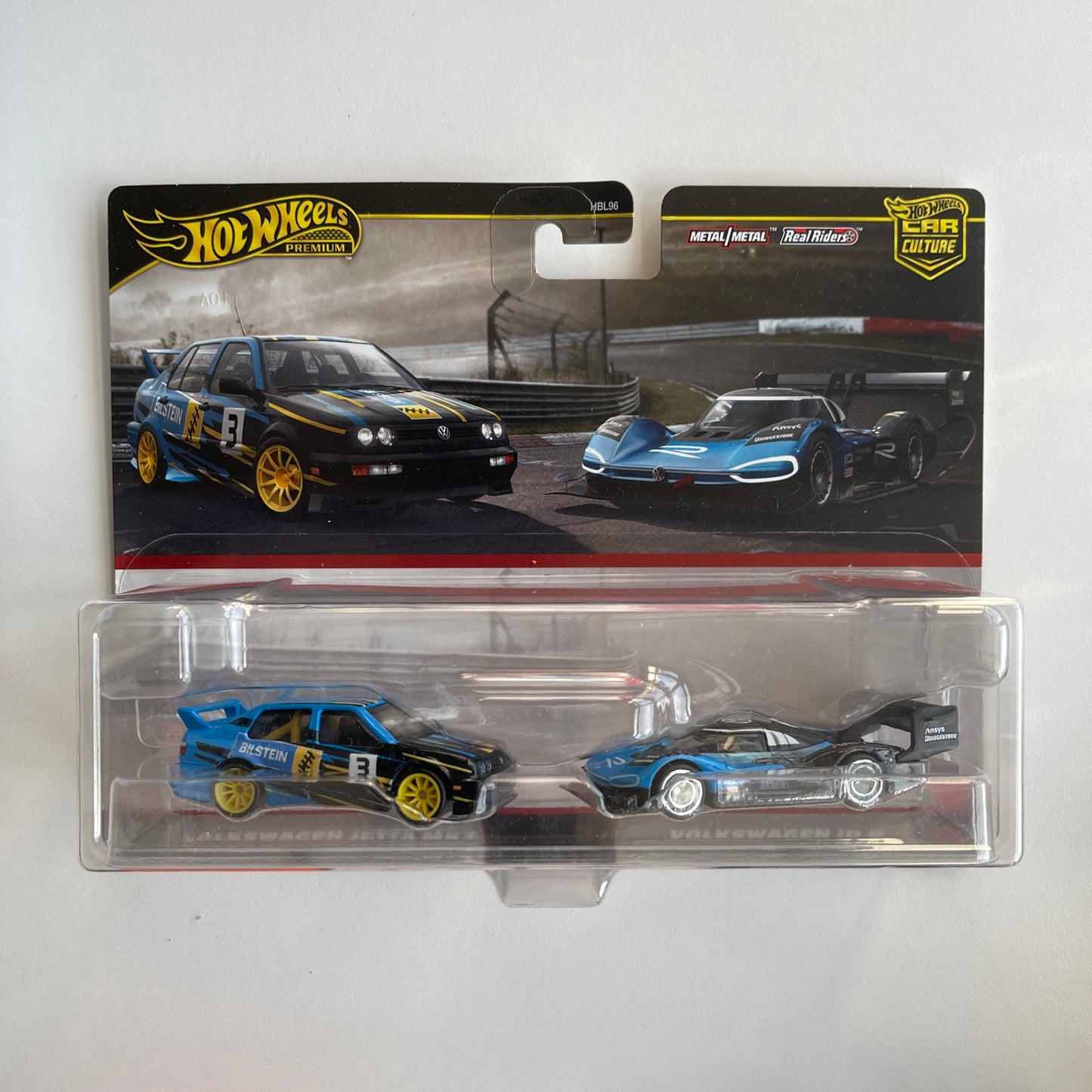 Hot Wheels 2 Twin Pack Volkswagen Jetta MK3, Volkswagen ID R (Damaged)