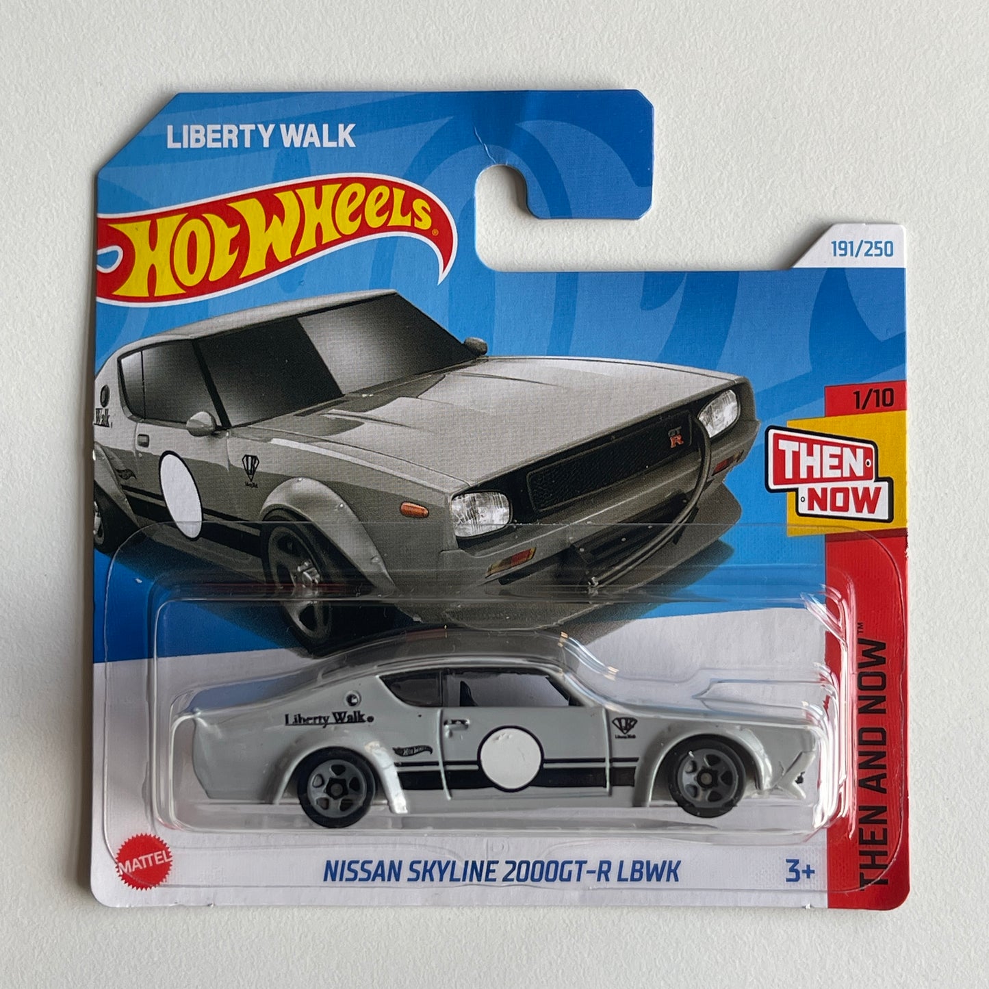 Hot Wheels Nissan Skyline 2000GT-R LBWK (Grey) Short Card (Damaged) Then And Now 191/250