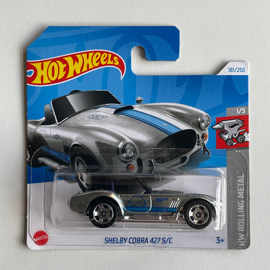 Hot Wheels Zamac Shelby Cobra 427 S/C (Grey) Short Card (Damaged) HW Rolling Metal 181/250