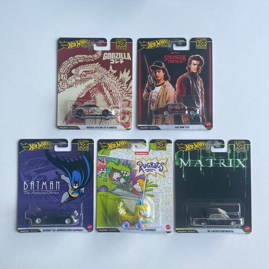 Hot Wheels [2026 Pop Culture] Mix1, Set of 5 Cars