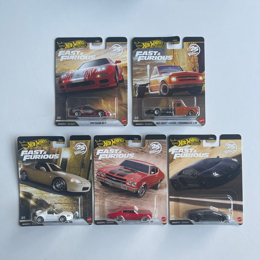 Hot Wheels [2026 Fast & Furious Mix 2] Set of 5 Cars