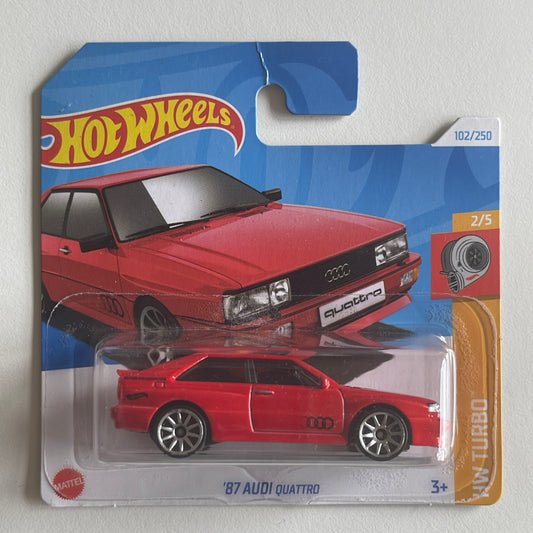 Hot Wheels '87 Audi Quattro (Red) Short Card (Damaged) HW Turbo 102/250