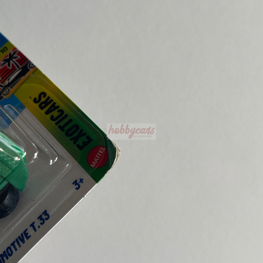 Hot Wheels Gordon Murray Automotive T.33 (Green) Short Card (Damaged) Exotics 3/250