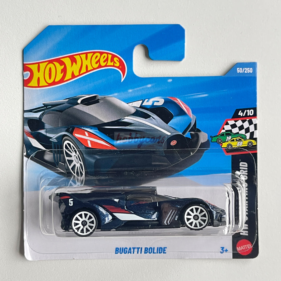 Hot Wheels Bugatti Bolide (Navy) Short Card (Damaged) HW Starting Grid 50/250