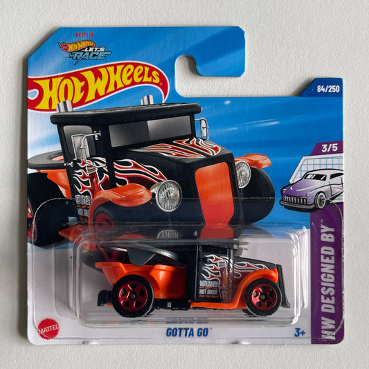 Hot Wheels Netflix Gotta Go (Black) Short Card (Damaged) HW Designed By 84/250
