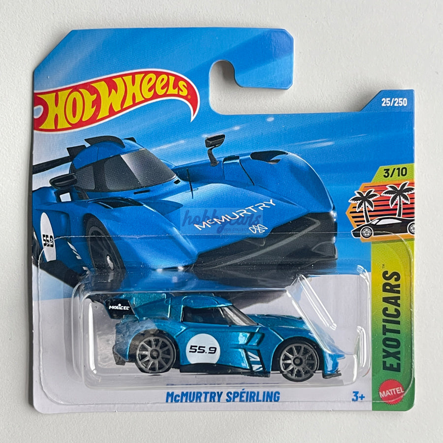 Hot Wheels McMurtry Speirling (Blue) Short Card Exoticars 25/250