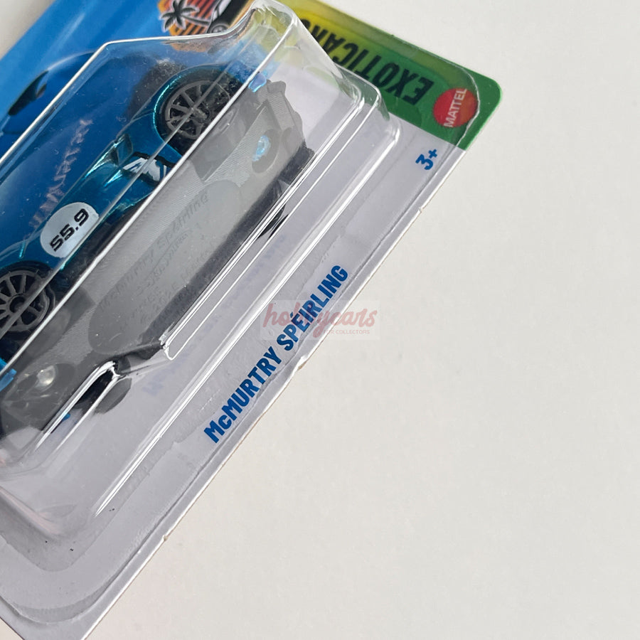 Hot Wheels McMurtry Speirling (Blue) Short Card (Damaged) Exoticars 25/250