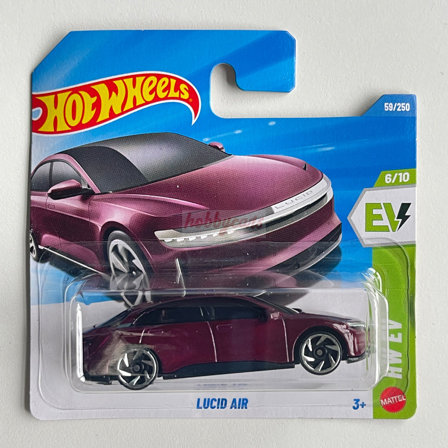 Hot Wheels Lucid Air (Dark Cherry) Short Card (Damaged) HW EV 59/250