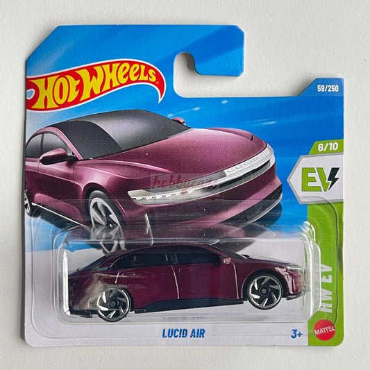 Hot Wheels Lucid Air (Dark Cherry) Short Card (Damaged) HW EV 59/250