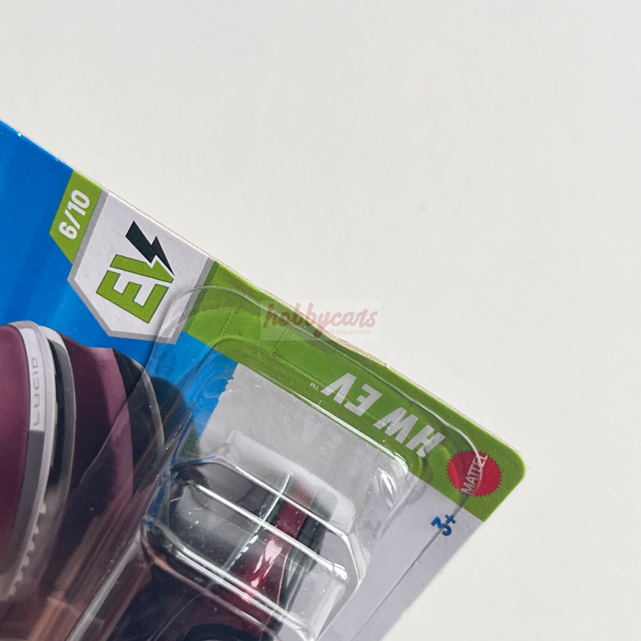 Hot Wheels Lucid Air (Dark Cherry) Short Card (Damaged) HW EV 59/250