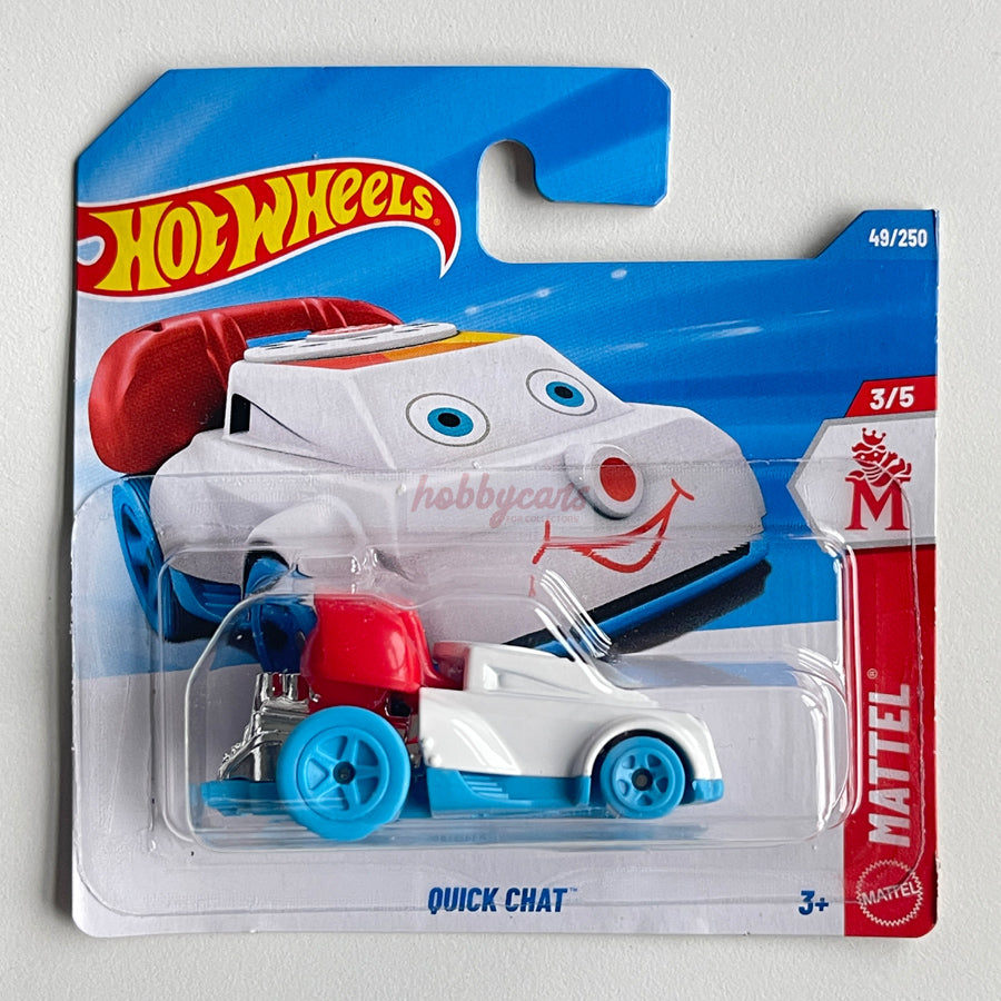 Hot Wheels Quick Chat (Red/White/Blue) Short Card (Damaged) Mattel 49/250
