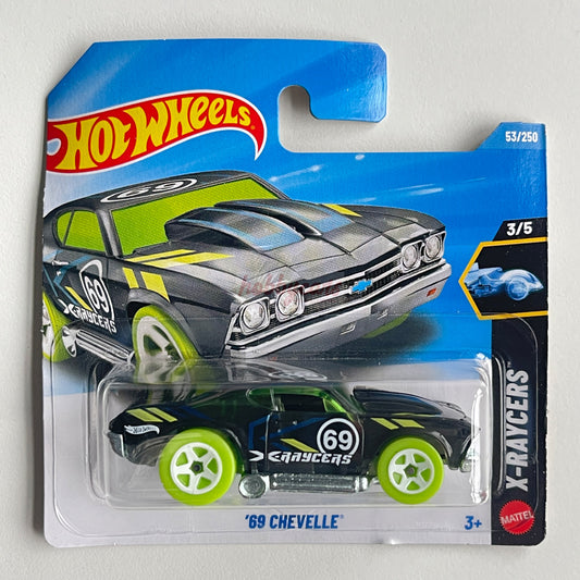Hot Wheels '69 Chevelle (Black) Short Card (Damaged) X-Raycers 53/250