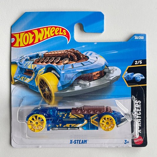 Hot Wheels X-Steam (Blue) Short Card (Damaged) X-Raycers 30/250