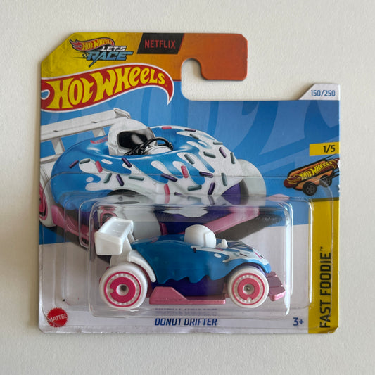 Hot Wheels Netflix Donut Drifter (Blue) Short Card (Damaged) Fast Foodie 150/250