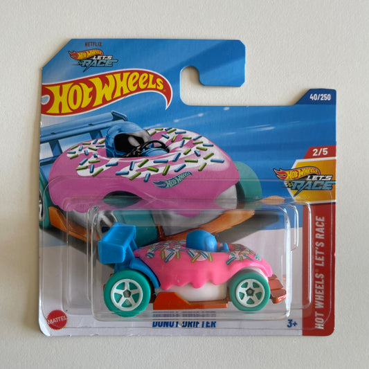 Hot Wheels Netflix Donut Drifter (Pink) Short Card (Damaged) Hot Wheels Let's Race 40/250
