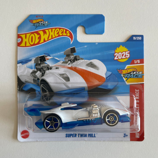 Hot Wheels Netflix Super Twin Mill (White) Short Card (Damaged) Hot Wheels Let's Race 19/250