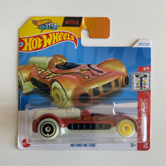 Hot Wheels Netflix Retro-Active (Glow in the dark) Short Card (Damaged) Quarter Mile Heroes 237/250